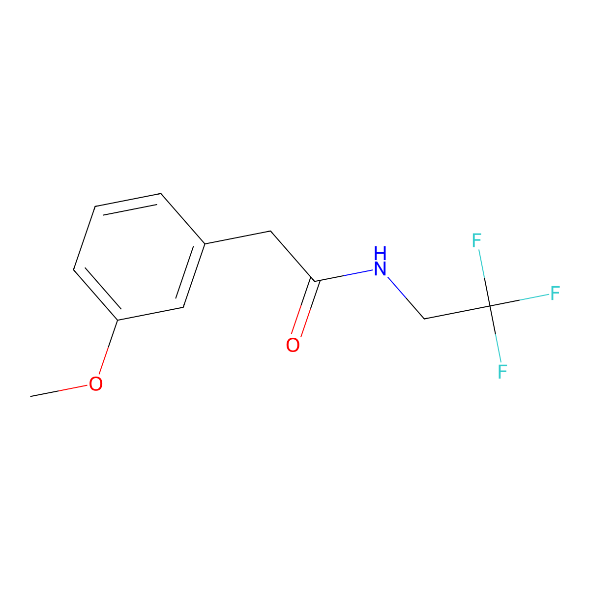 2-(3-Methoxyphenyl)-N-(2,2,2-trifluoroethyl)acetamide molecular structure, CAS 1624082-43-4