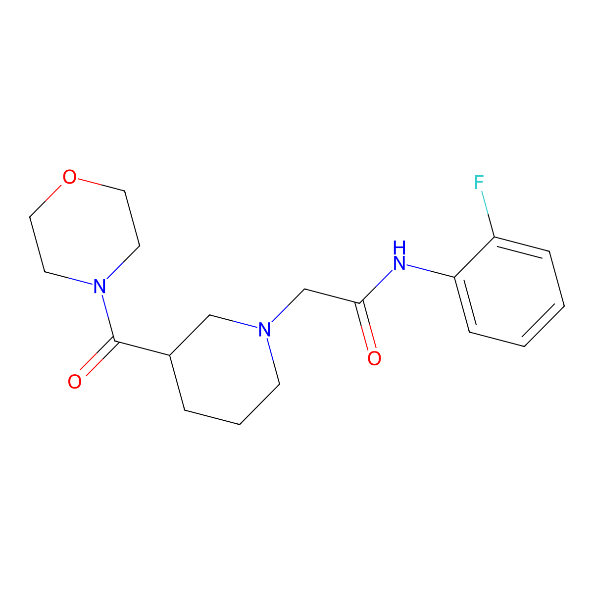N-(2-fluorophenyl)-2-[3-(morpholine-4-carbonyl)piperidin-1-yl]acetamide molecular structure, CAS 1624098-73-2