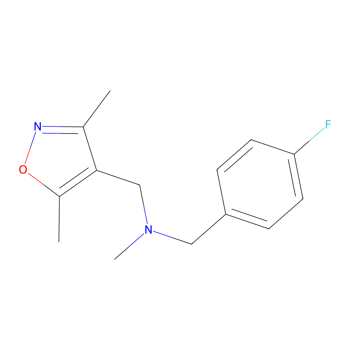 [(3,5-Dimethyl-1,2-oxazol-4-yl)methyl][(4-fluorophenyl)methyl]methylamine molecular structure, CAS 1624136-62-4