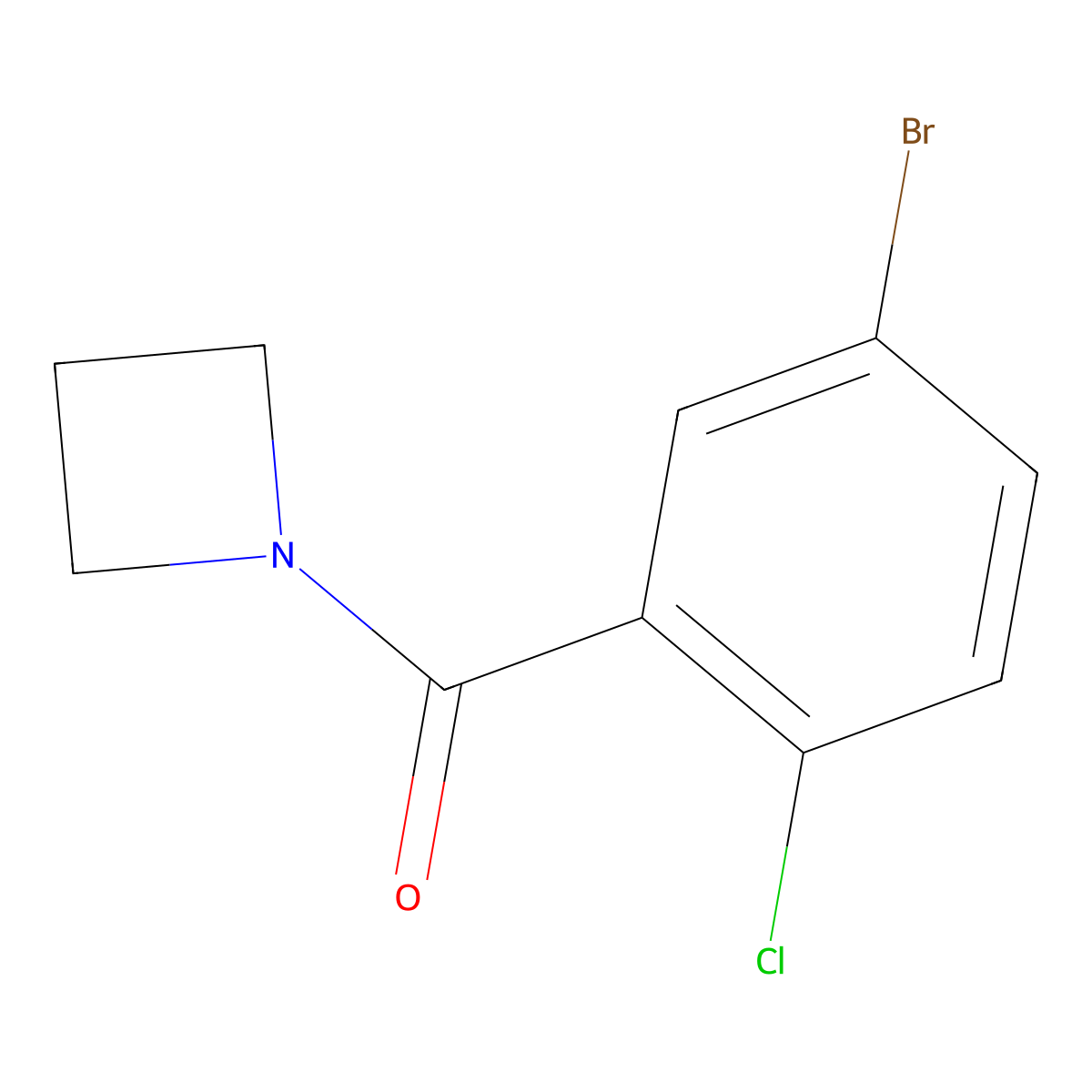 Azetidin-1-yl(5-bromo-2-chlorophenyl)methanone molecular structure, CAS 1624236-65-2