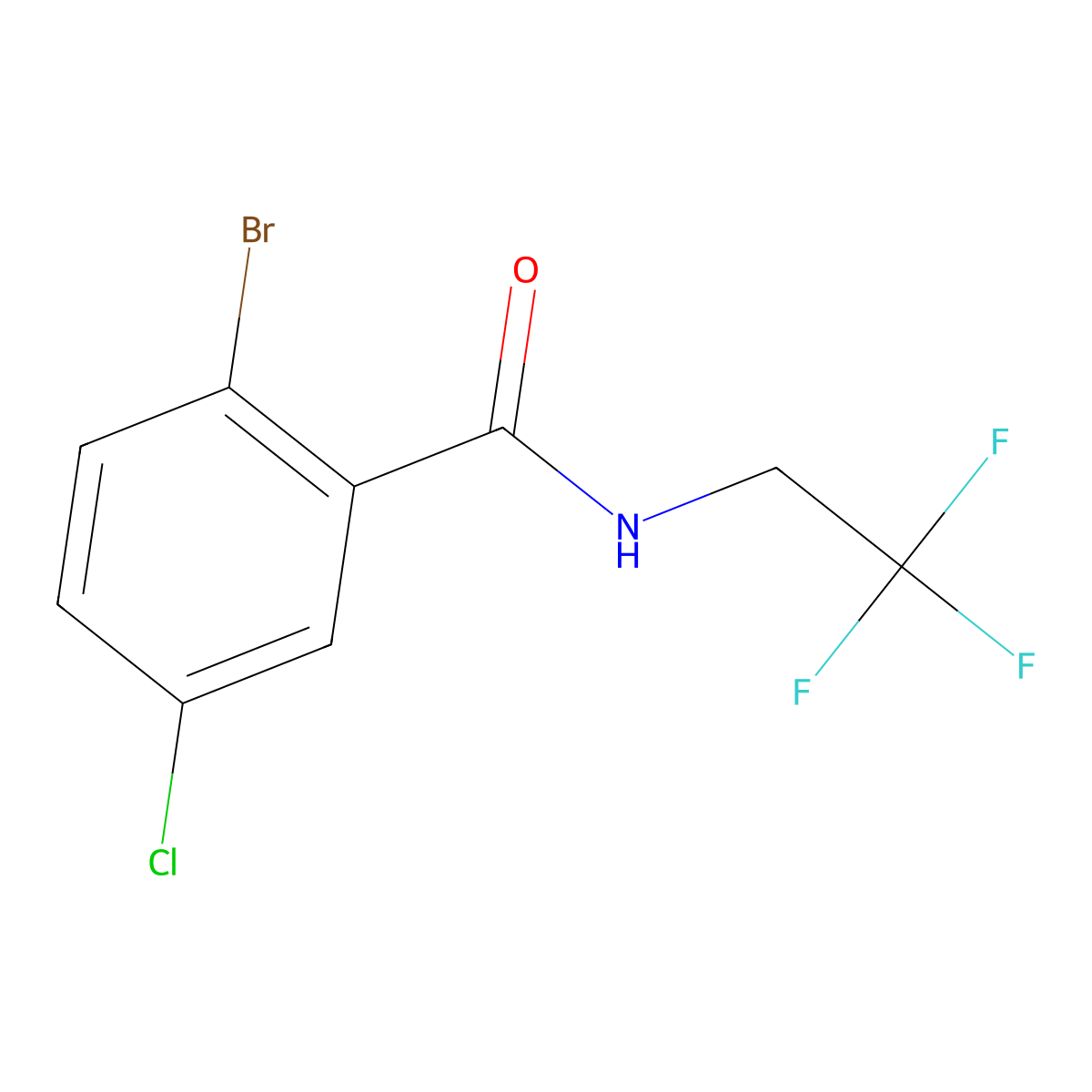 2-Bromo-5-chloro-N-(2,2,2-trifluoroethyl)benzamide molecular structure, CAS 1624252-67-0