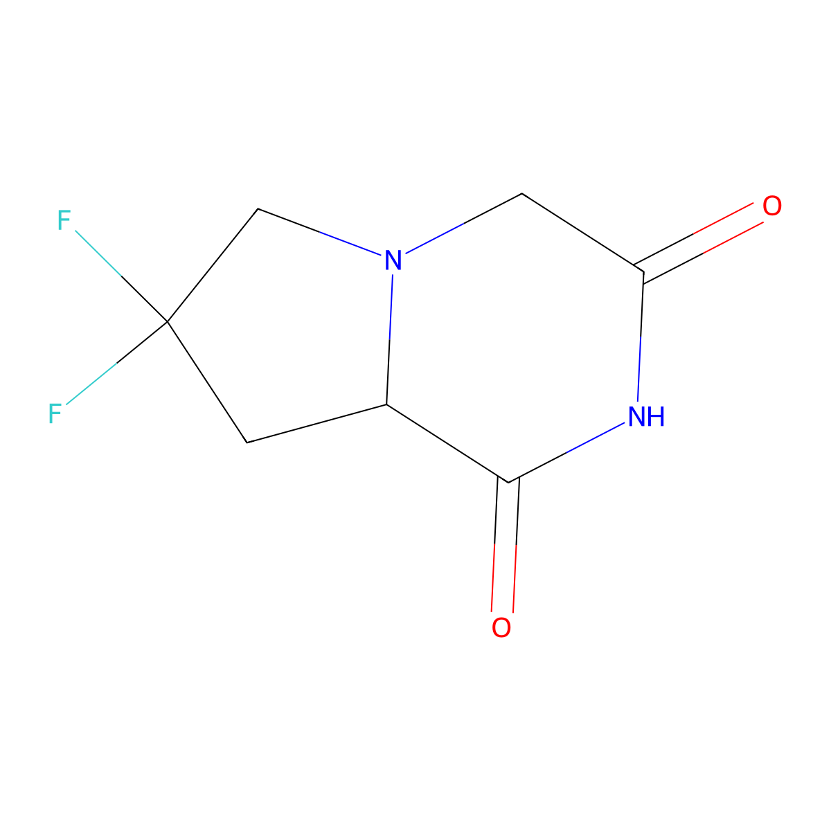 7,7-Difluorotetrahydropyrrolo[1,2-a]pyrazine-1,3(2H,4H)-dione molecular structure, CAS 1624260-16-7