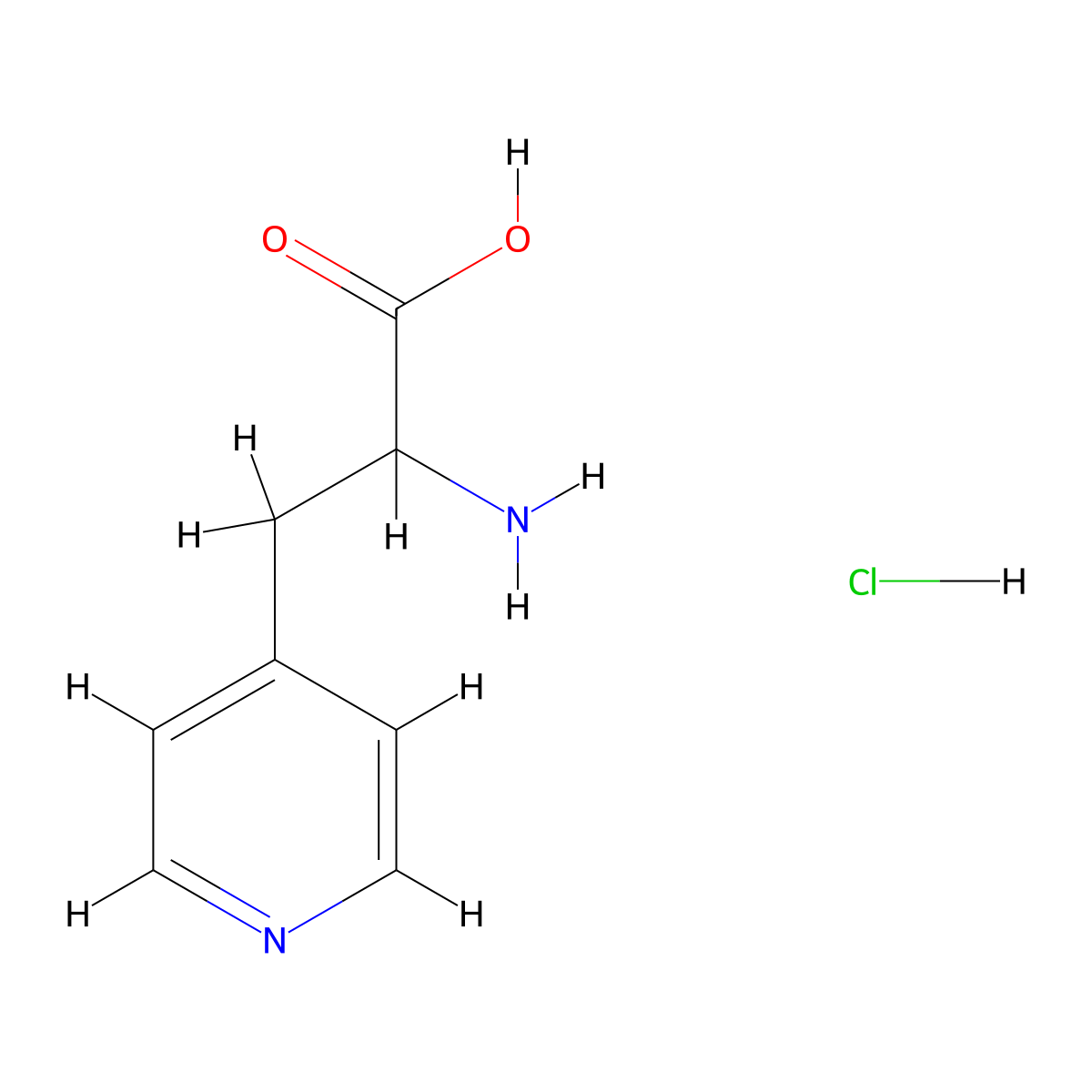 2-Amino-3-(pyridin-4-yl)propanoic acid hydrochloride molecular structure, CAS 1624260-21-4