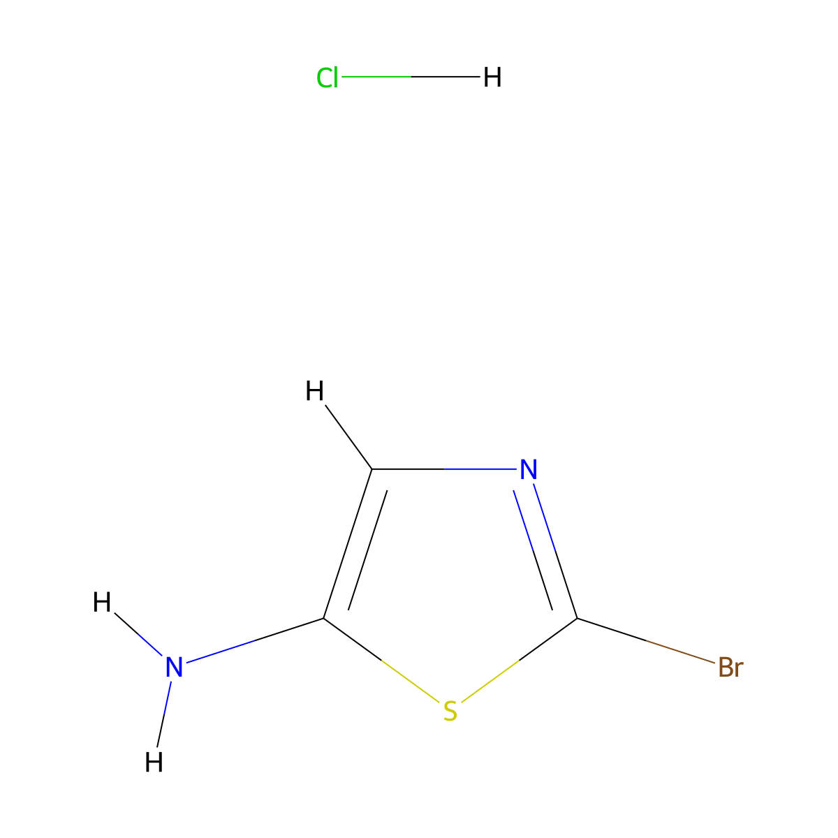2-Bromothiazol-5-amine hydrochloride molecular structure, CAS 1624260-28-1