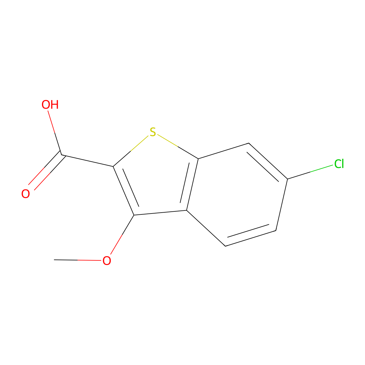 6-Chloro-3-methoxybenzo[b]thiophene-2-carboxylic acid molecular structure, CAS 1624260-45-2