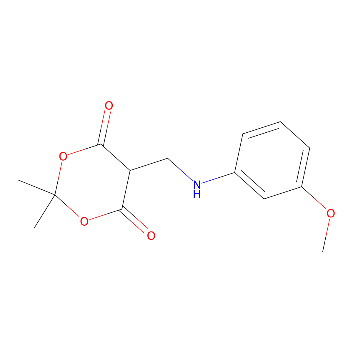 5-(((3-Methoxyphenyl)amino)methyl)-2,2-dimethyl-1,3-dioxane-4,6-dione molecular structure, CAS 1624260-48-5