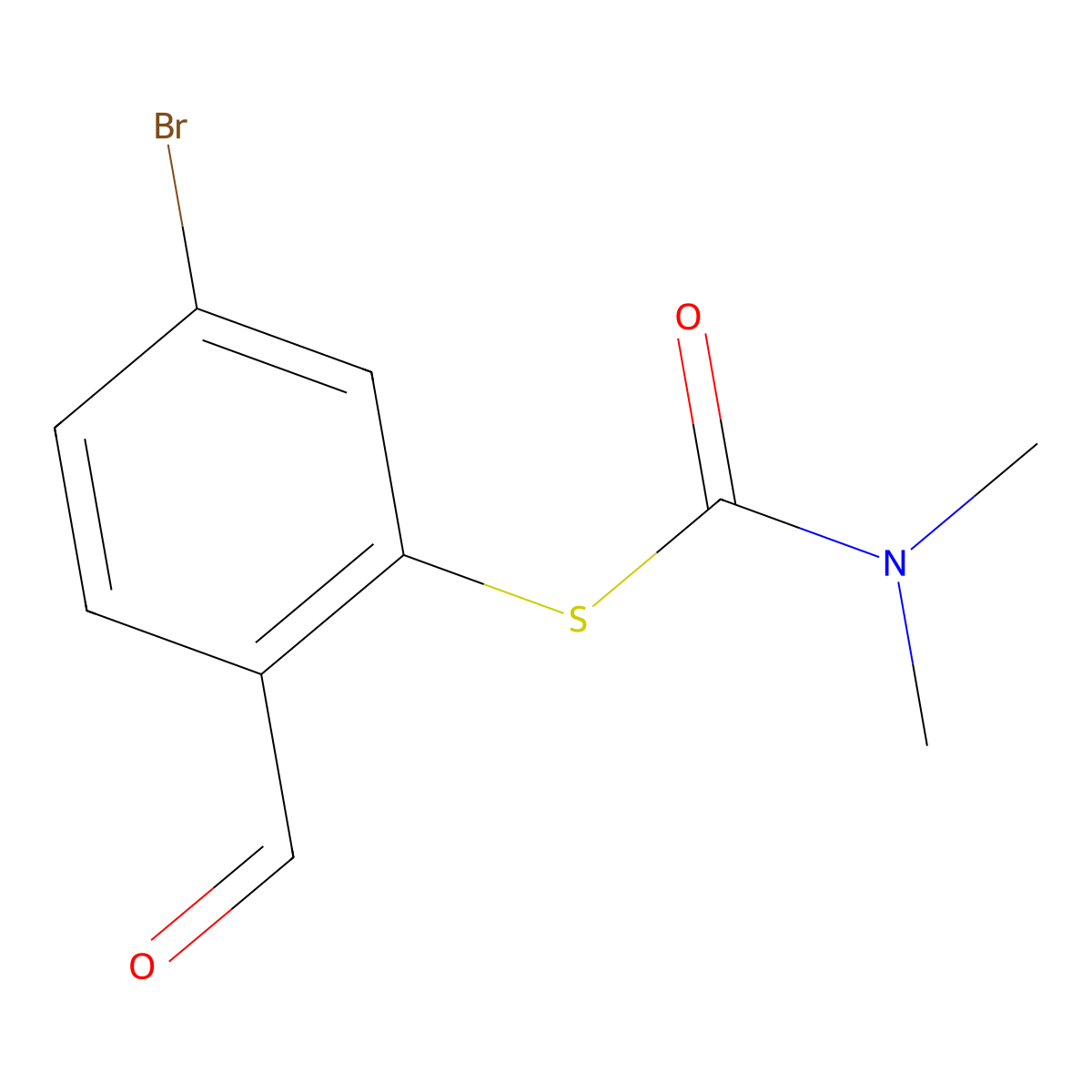 S-(5-Bromo-2-formylphenyl) dimethylcarbamothioate molecular structure, CAS 1624260-49-6