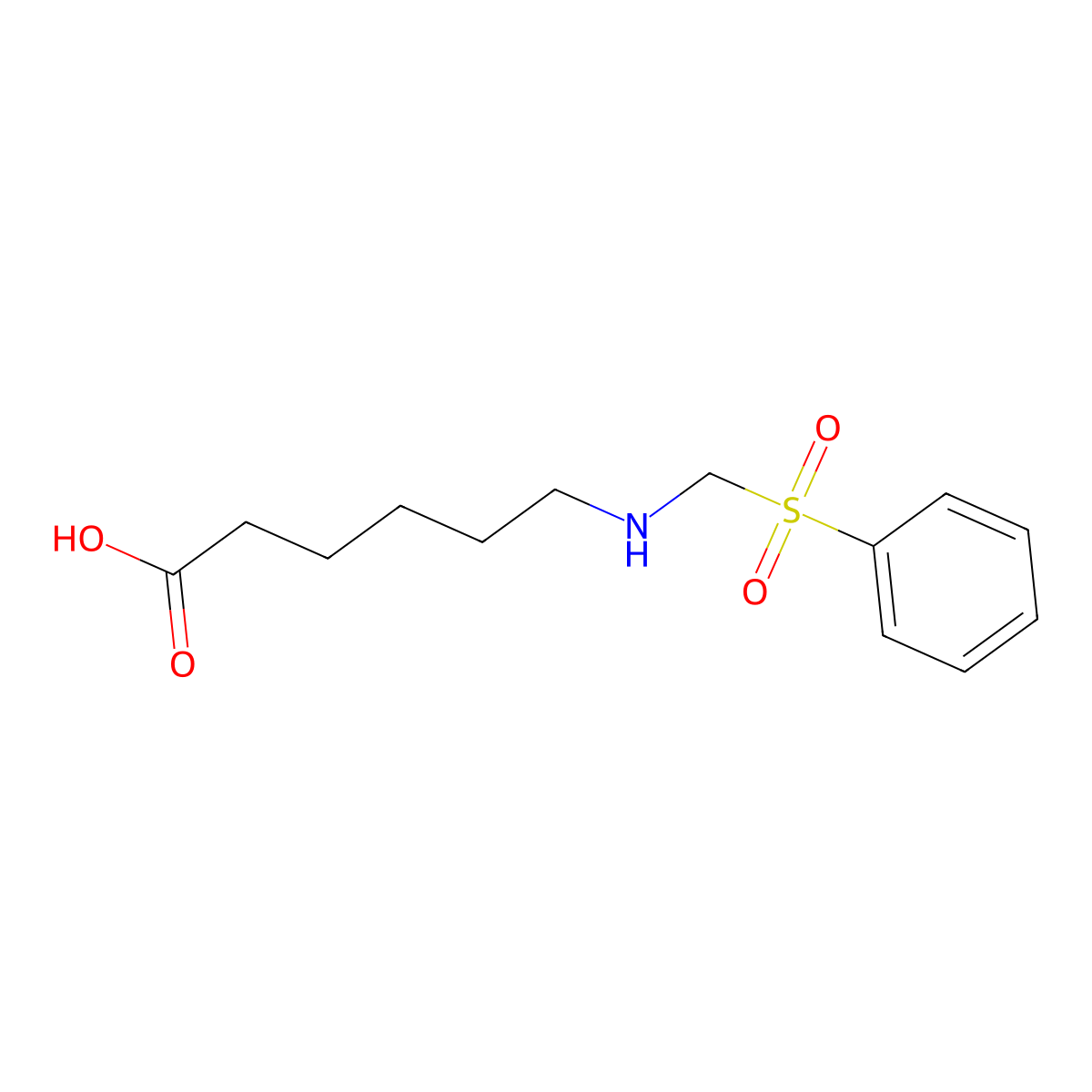 6-(((Phenylsulfonyl)methyl)amino)hexanoic acid molecular structure, CAS 1624260-53-2