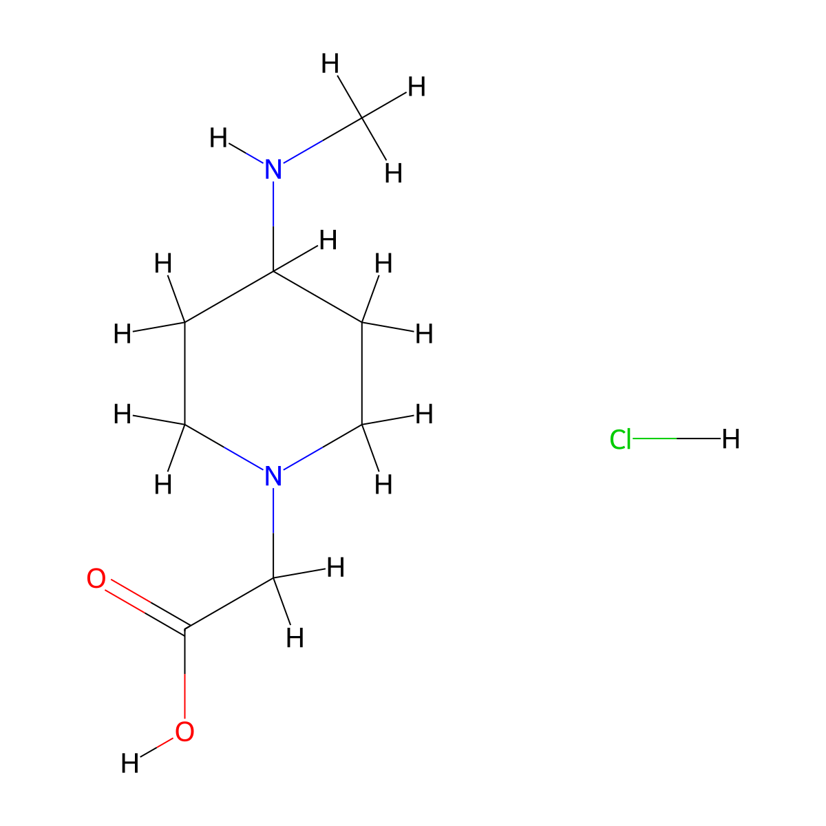2-(4-(Methylamino)piperidin-1-yl)acetic acid hydrochloride molecular structure, CAS 1624260-55-4