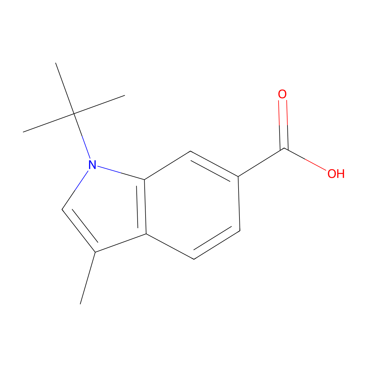 1-(tert-Butyl)-3-methyl-1H-indole-6-carboxylic acid molecular structure, CAS 1624260-57-6