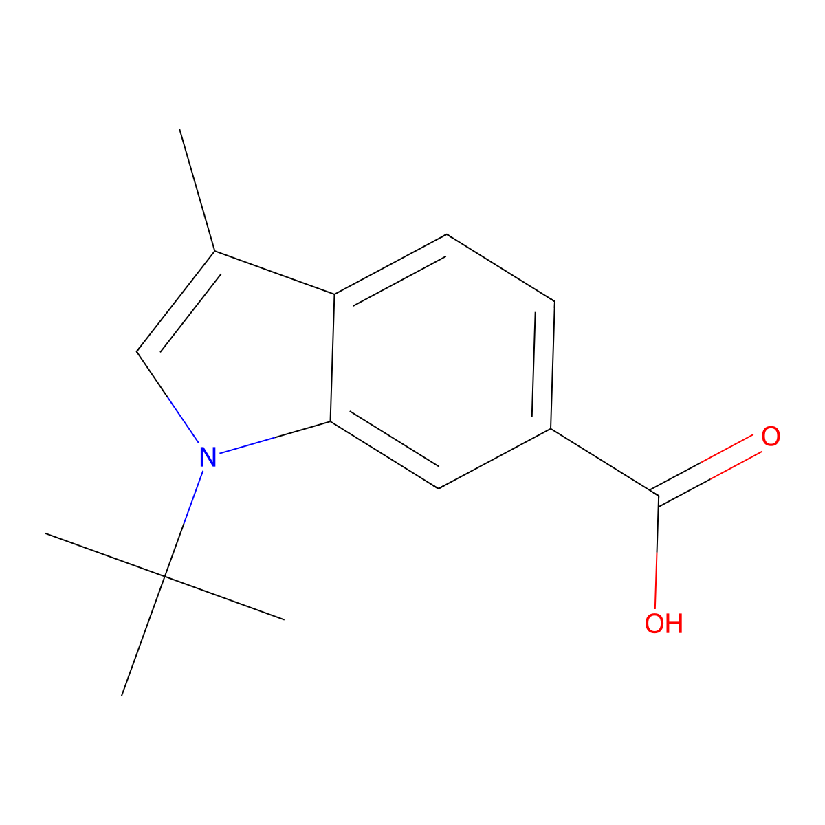 1-(tert-Butyl)-3-methyl-1H-indole-6-carboxylic acid molecular structure, CAS 1624260-57-6