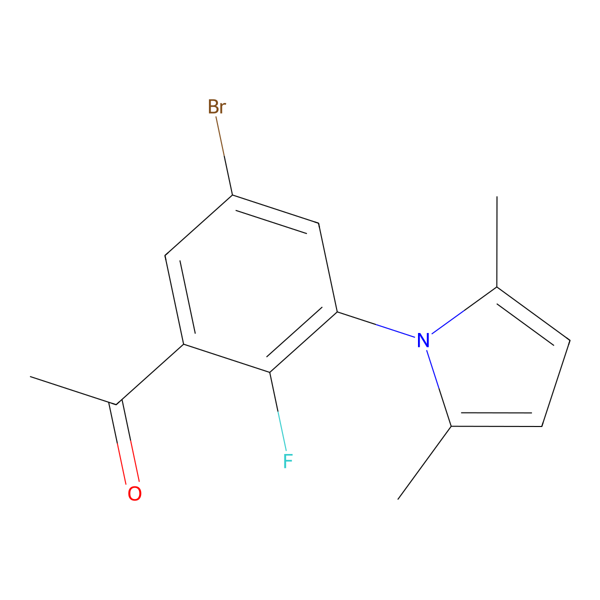 1-(5-Bromo-3-(2,5-dimethyl-1H-pyrrol-1-yl)-2-fluorophenyl)ethanone molecular structure, CAS 1624260-58-7