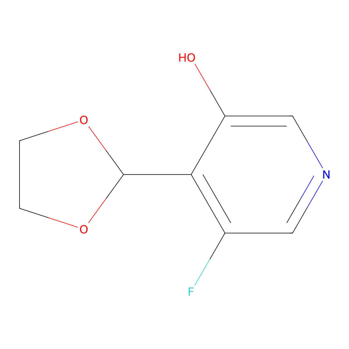 4-(1,3-Dioxolan-2-yl)-5-fluoropyridin-3-ol molecular structure, CAS 1624260-60-1