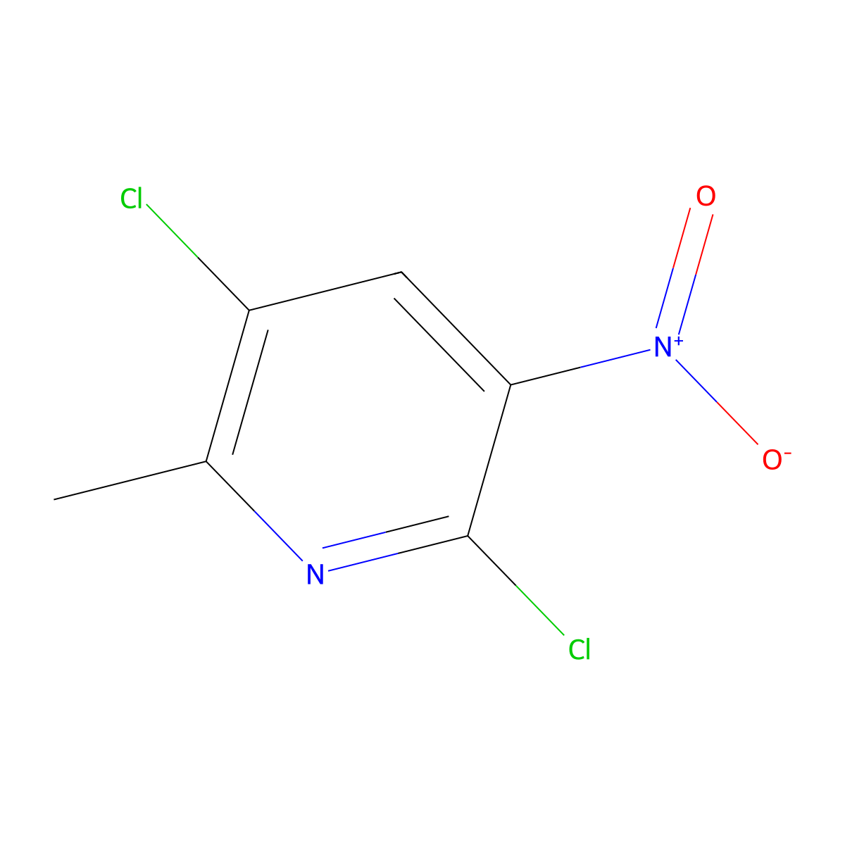2,5-Dichloro-6-methyl-3-nitropyridine molecular structure, CAS 1624260-64-5