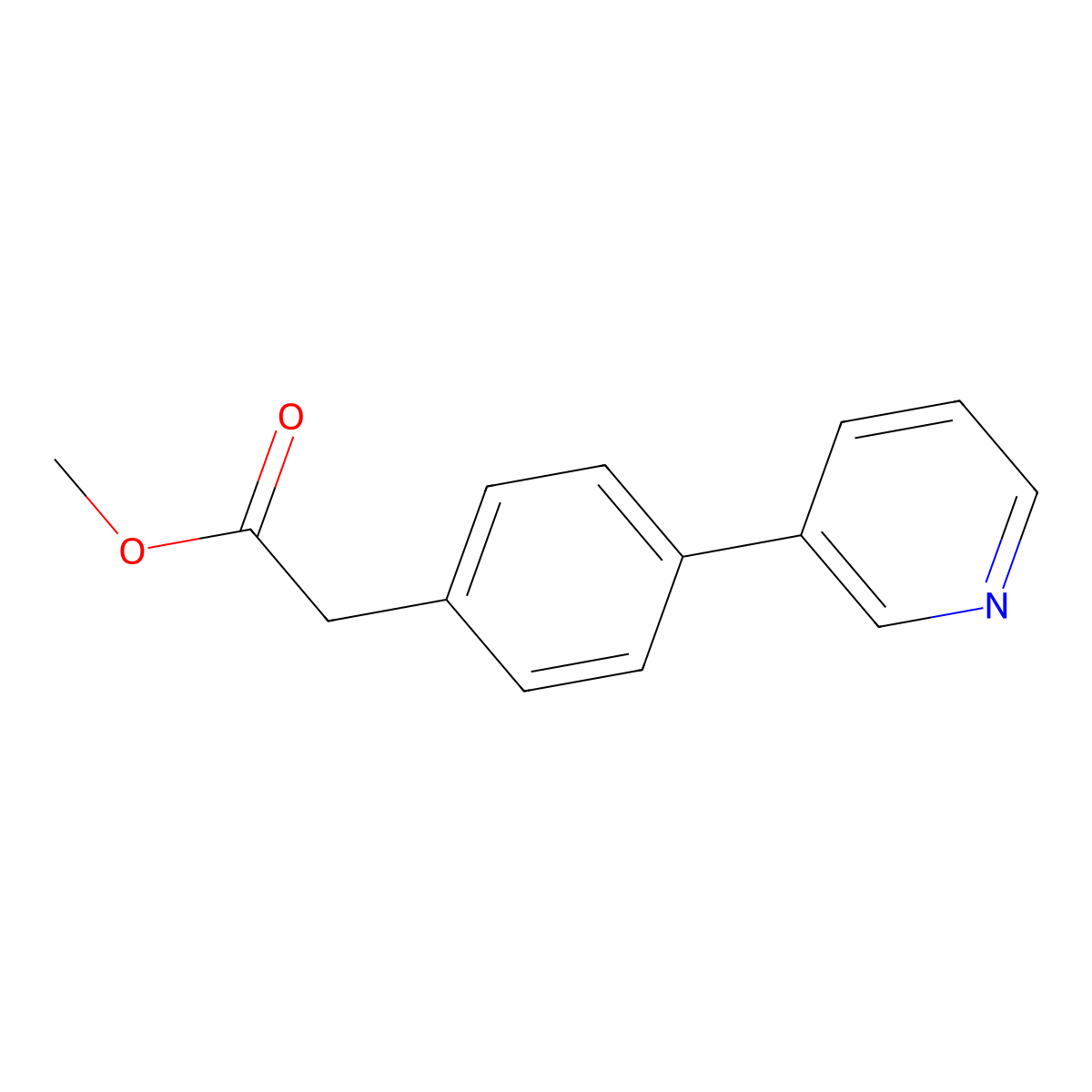 Methyl 2-(4-(pyridin-3-yl)phenyl)acetate molecular structure, CAS 1624260-67-8