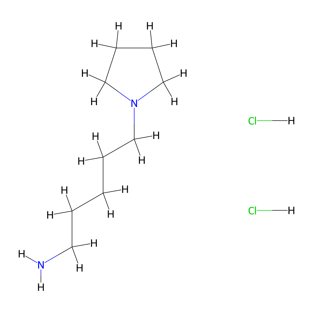 5-(Pyrrolidin-1-yl)pentan-1-amine dihydrochloride molecular structure, CAS 1624260-73-6