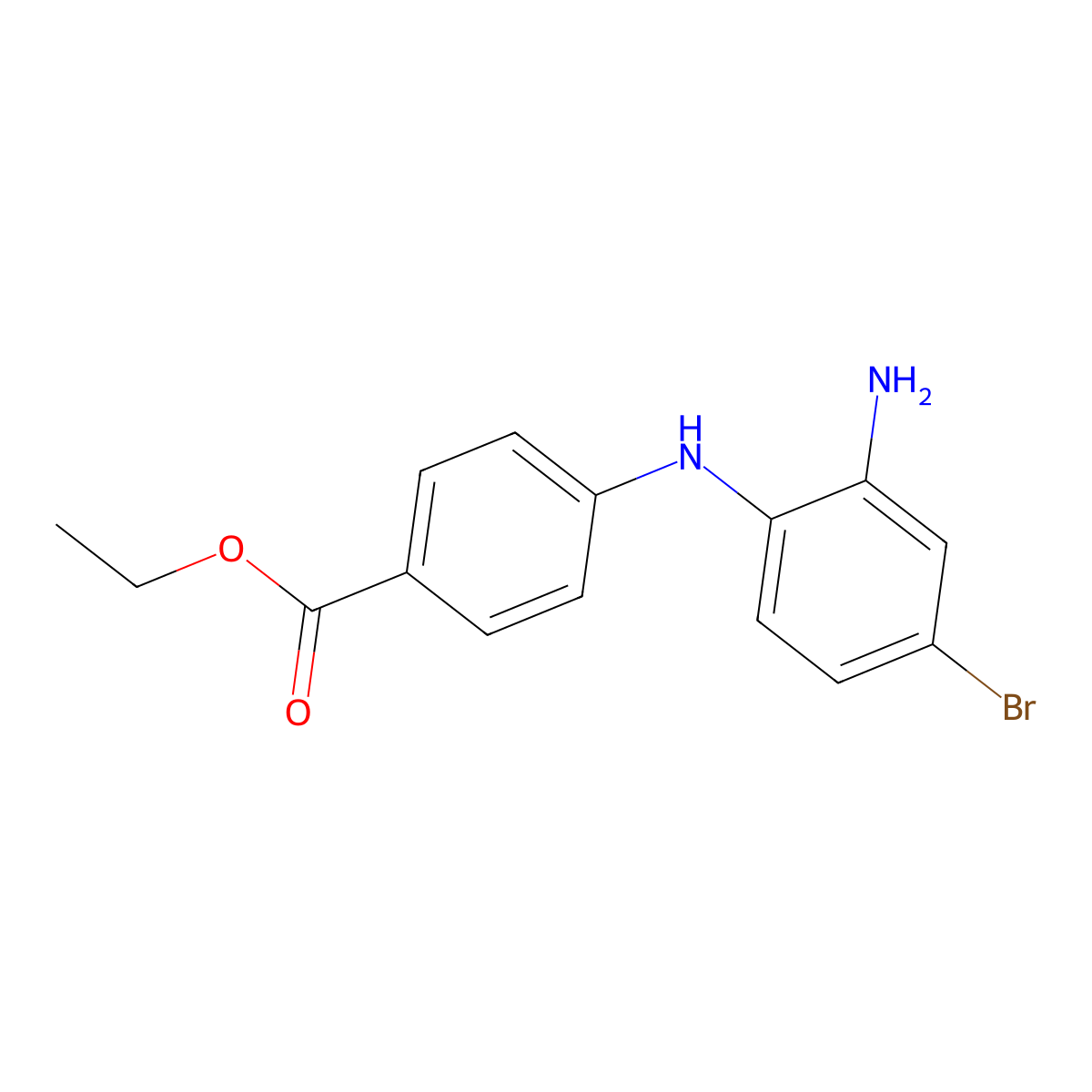 Ethyl 4-((2-amino-4-bromophenyl)amino)benzoate molecular structure, CAS 1624260-86-1