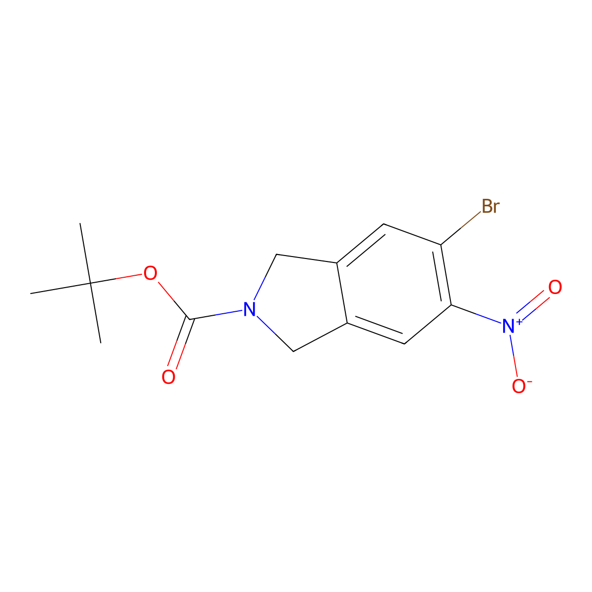 tert-Butyl 5-bromo-6-nitroisoindoline-2-carboxylate molecular structure, CAS 1624261-08-0
