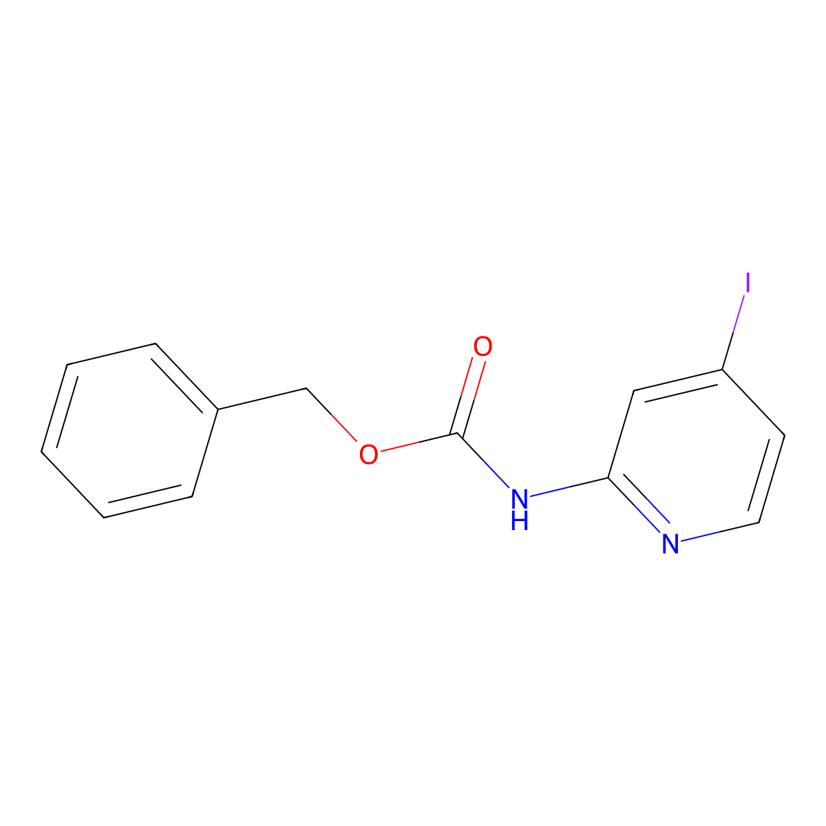 Benzyl (4-iodopyridin-2-yl)carbamate molecular structure, CAS 1624261-09-1