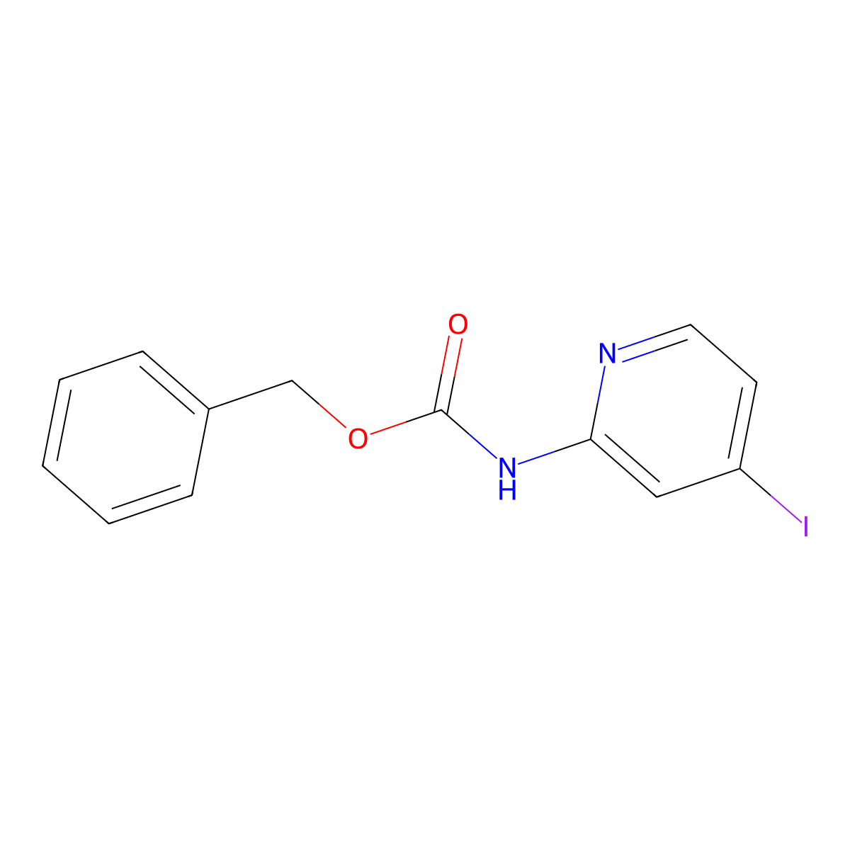 Benzyl (4-iodopyridin-2-yl)carbamate molecular structure, CAS 1624261-09-1