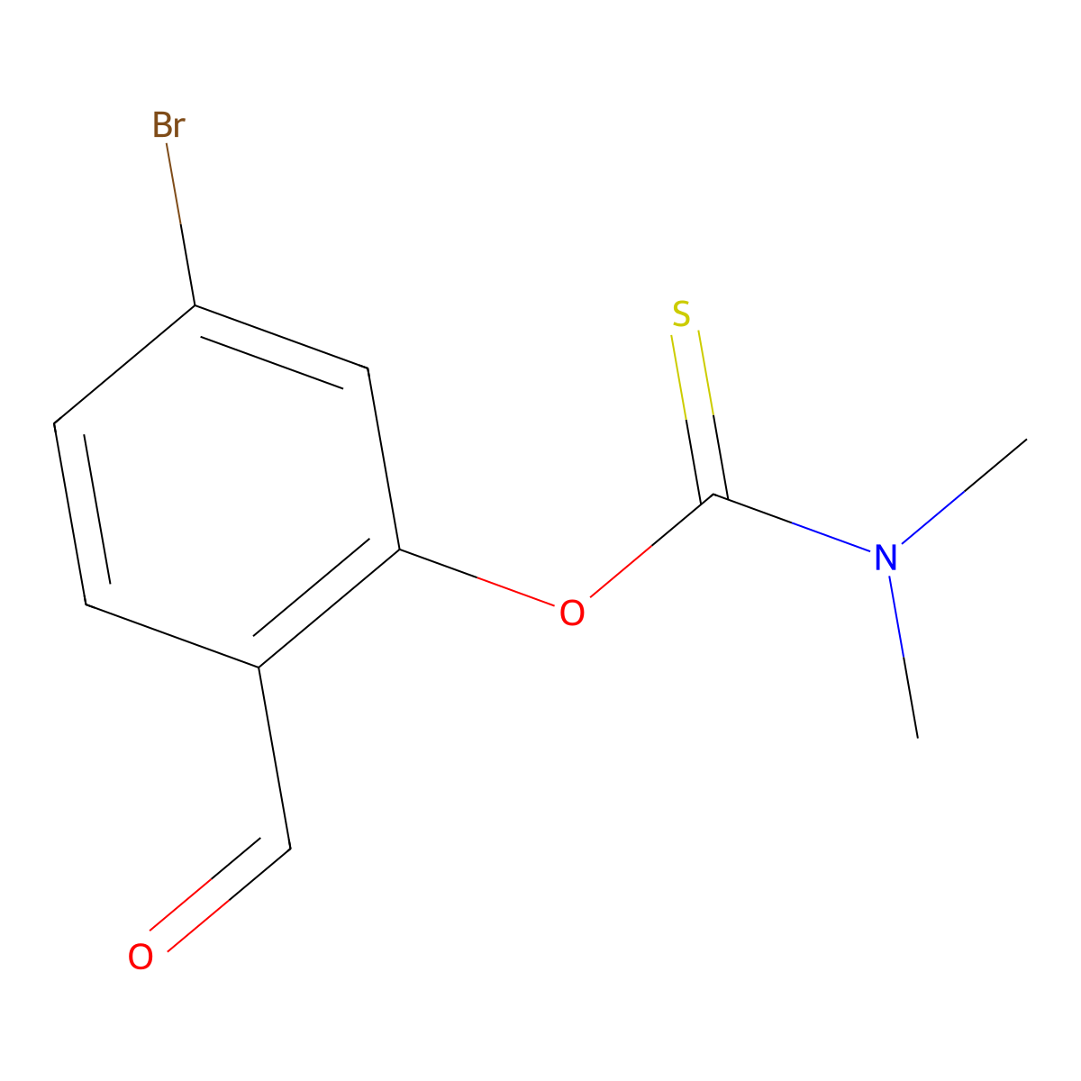 O-(5-Bromo-2-formylphenyl) dimethylcarbamothioate molecular structure, CAS 1624261-11-5