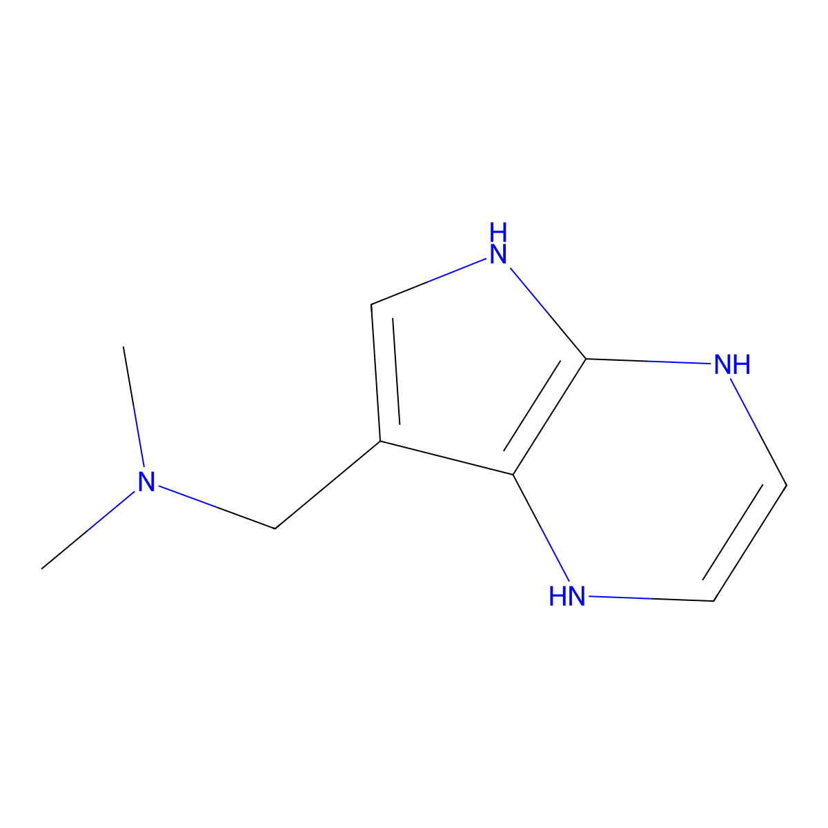 1-(4,5-Dihydro-1H-pyrrolo[2,3-b]pyrazin-7-yl)-N,N-dimethylmethanamine molecular structure, CAS 1624261-12-6