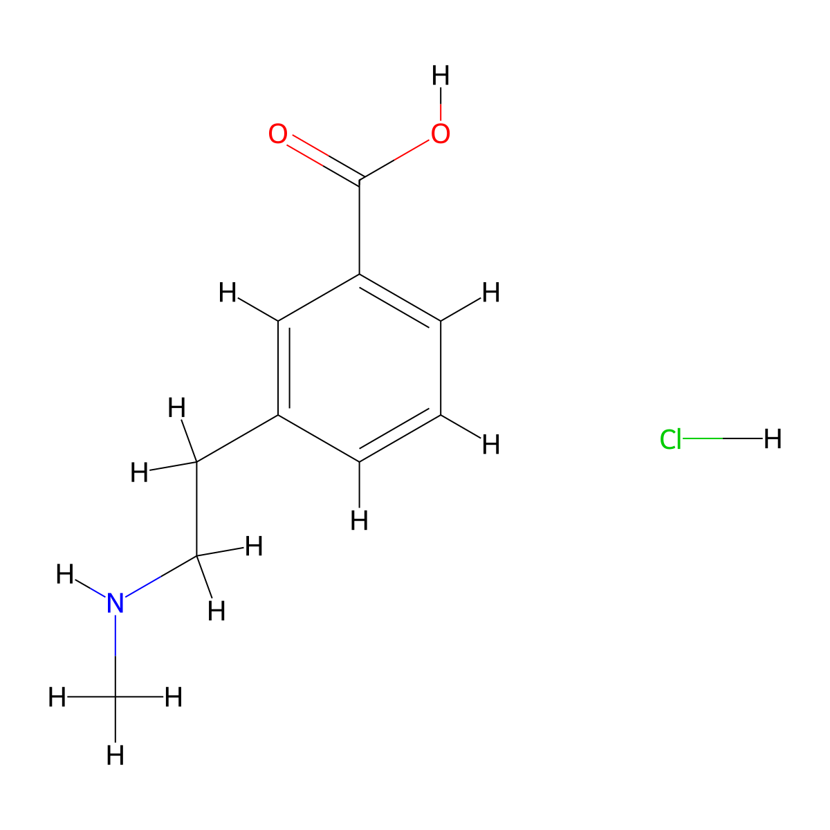 3-(2-(Methylamino)ethyl)benzoic acid hydrochloride molecular structure, CAS 1624261-14-8