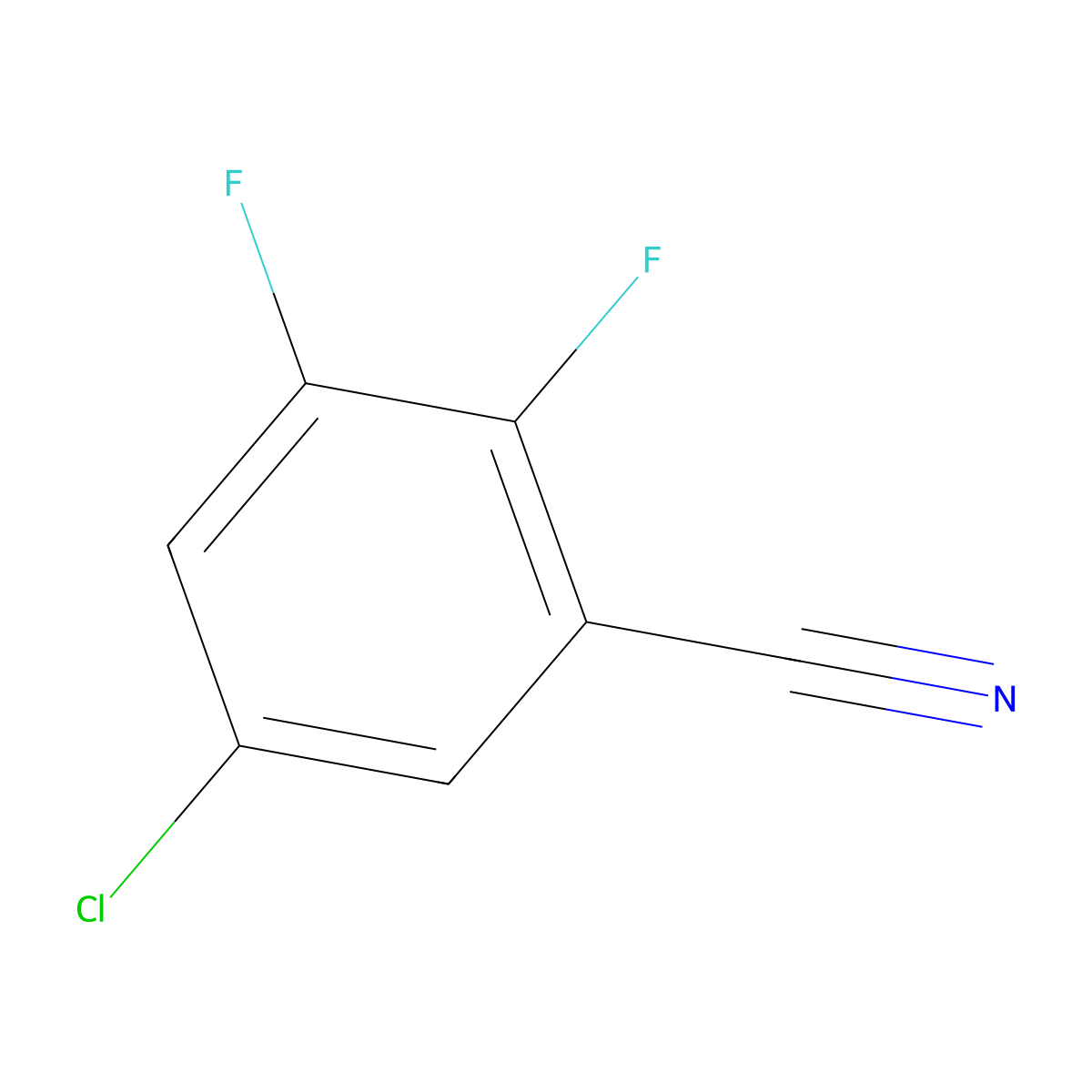 5-Chloro-2,3-difluorobenzonitrile molecular structure, CAS 1624261-31-9