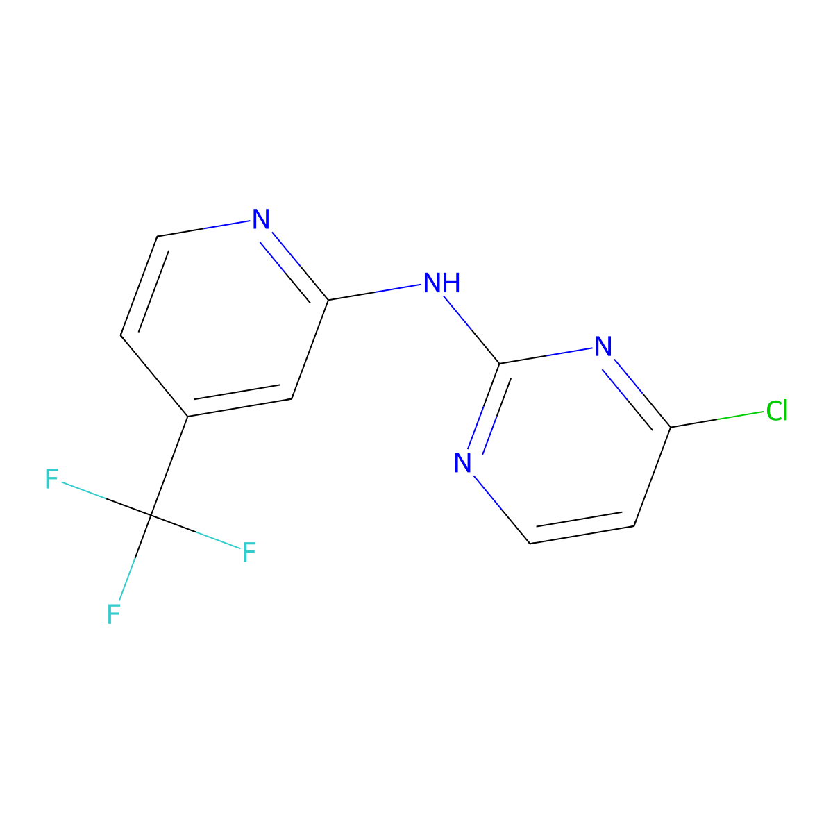 4-Chloro-N-(4-(trifluoromethyl)pyridin-2-yl)pyrimidin-2-amine molecular structure, CAS 1624261-34-2