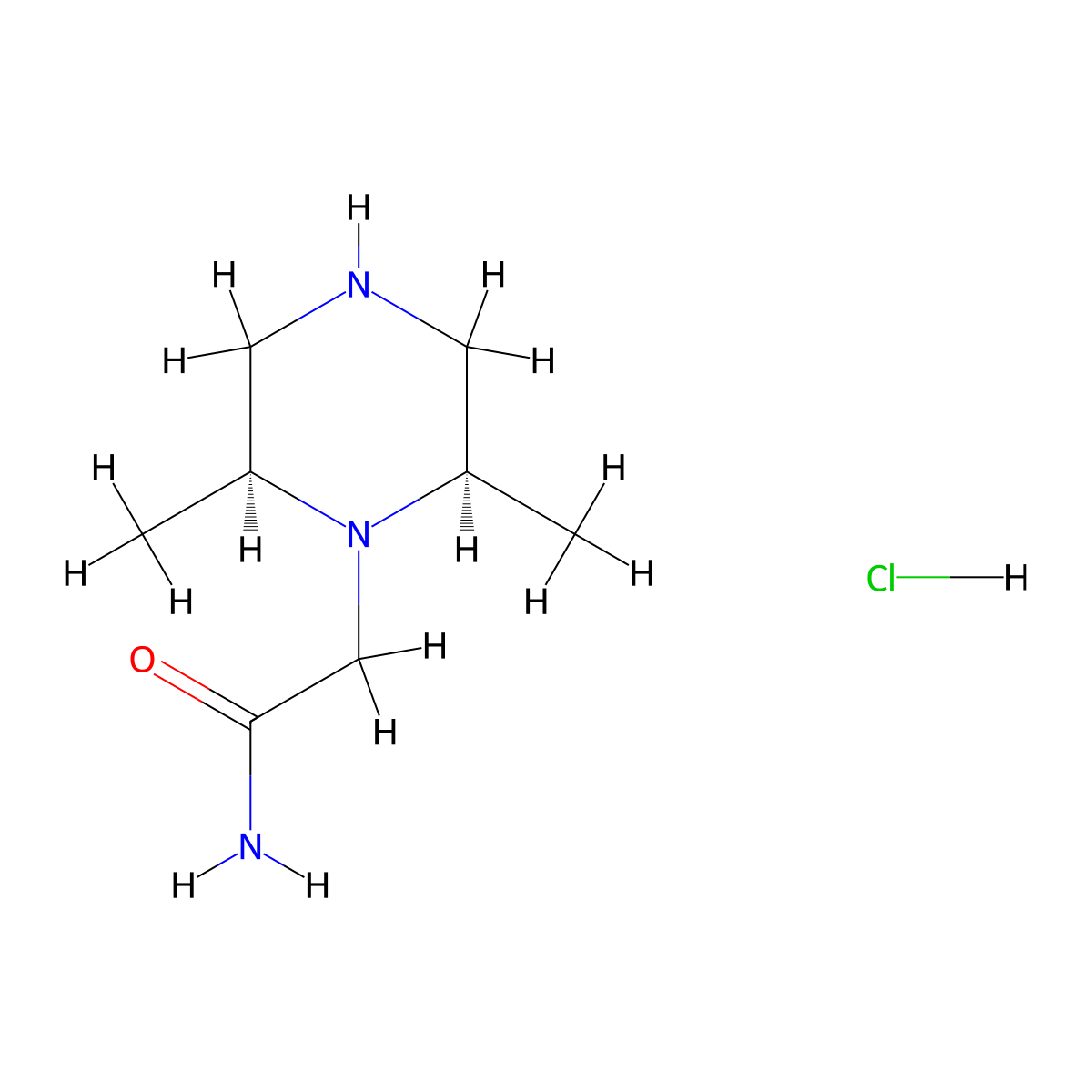 2-((2R,6S)-2,6-Dimethylpiperazin-1-yl)acetamide hydrochloride molecular structure, CAS 1624261-46-6