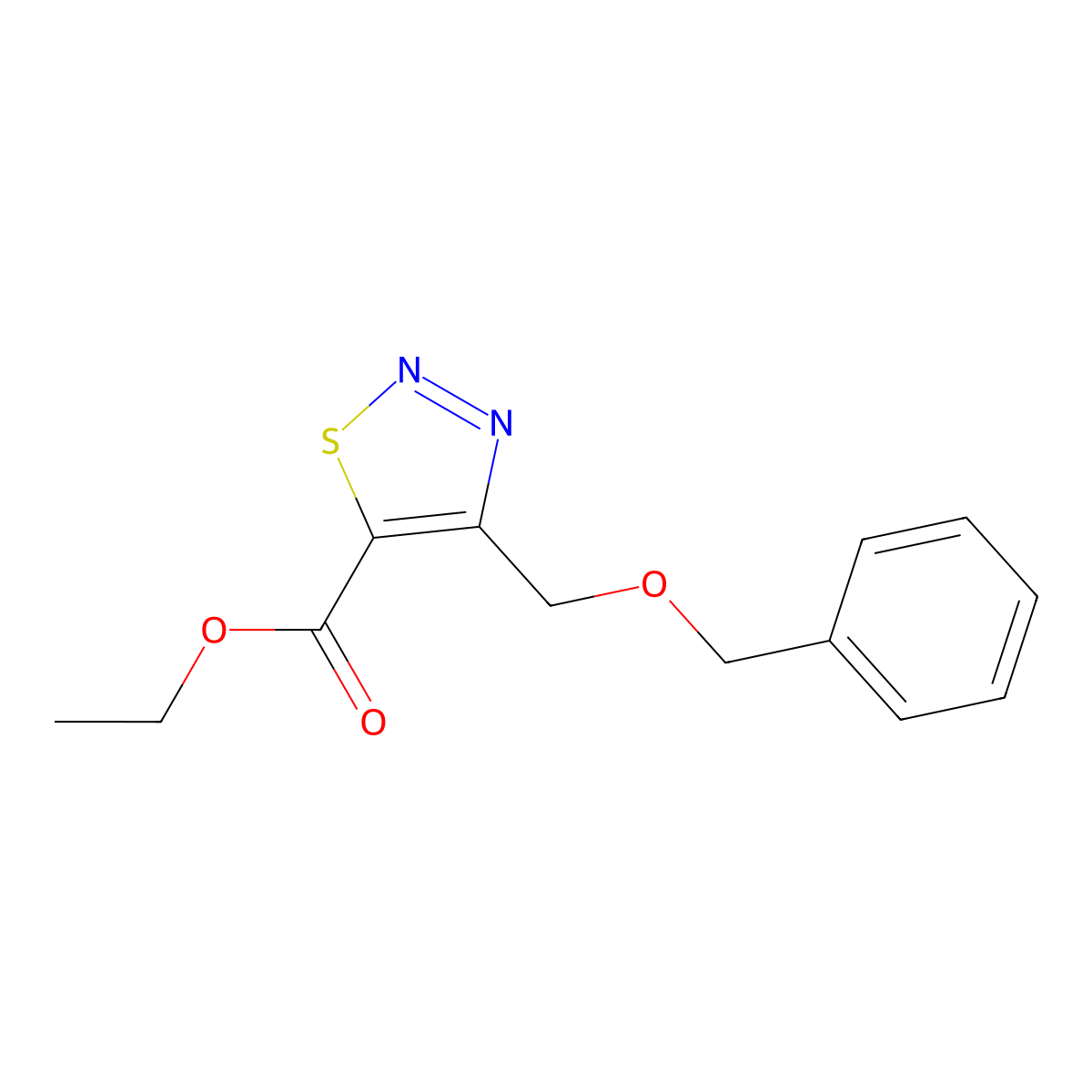 Ethyl 4-((benzyloxy)methyl)-1,2,3-thiadiazole-5-carboxylate molecular structure, CAS 1624261-77-3