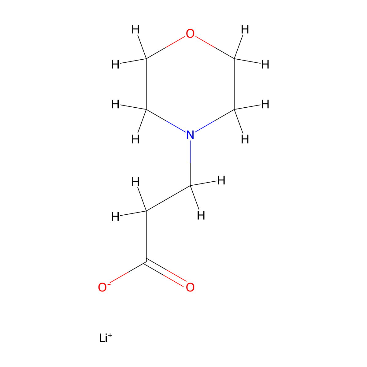 Lithium 3-morpholinopropanoate molecular structure, CAS 1624261-85-3