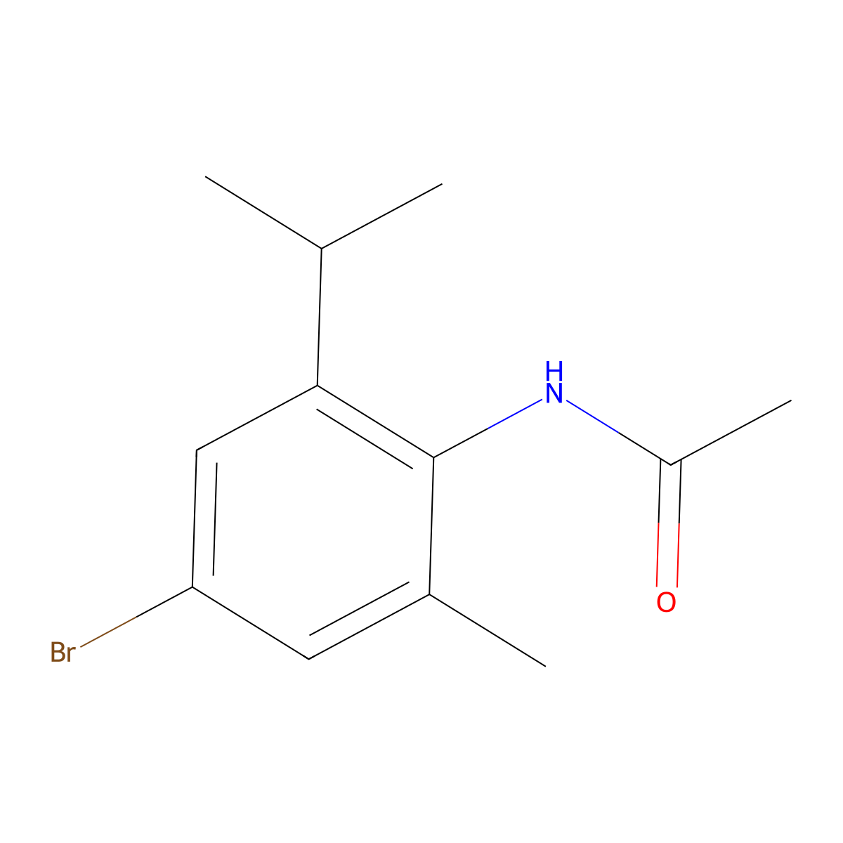 N-(4-Bromo-2-isopropyl-6-methylphenyl)acetamide molecular structure, CAS 1624261-96-6
