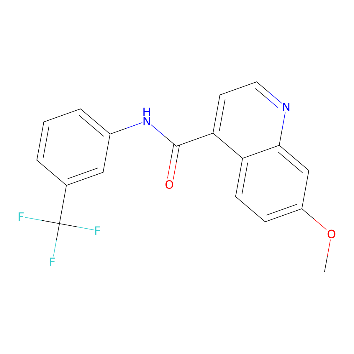 7-Methoxy-N-(3-(trifluoromethyl)phenyl)quinoline-4-carboxamide molecular structure, CAS 1624262-18-5