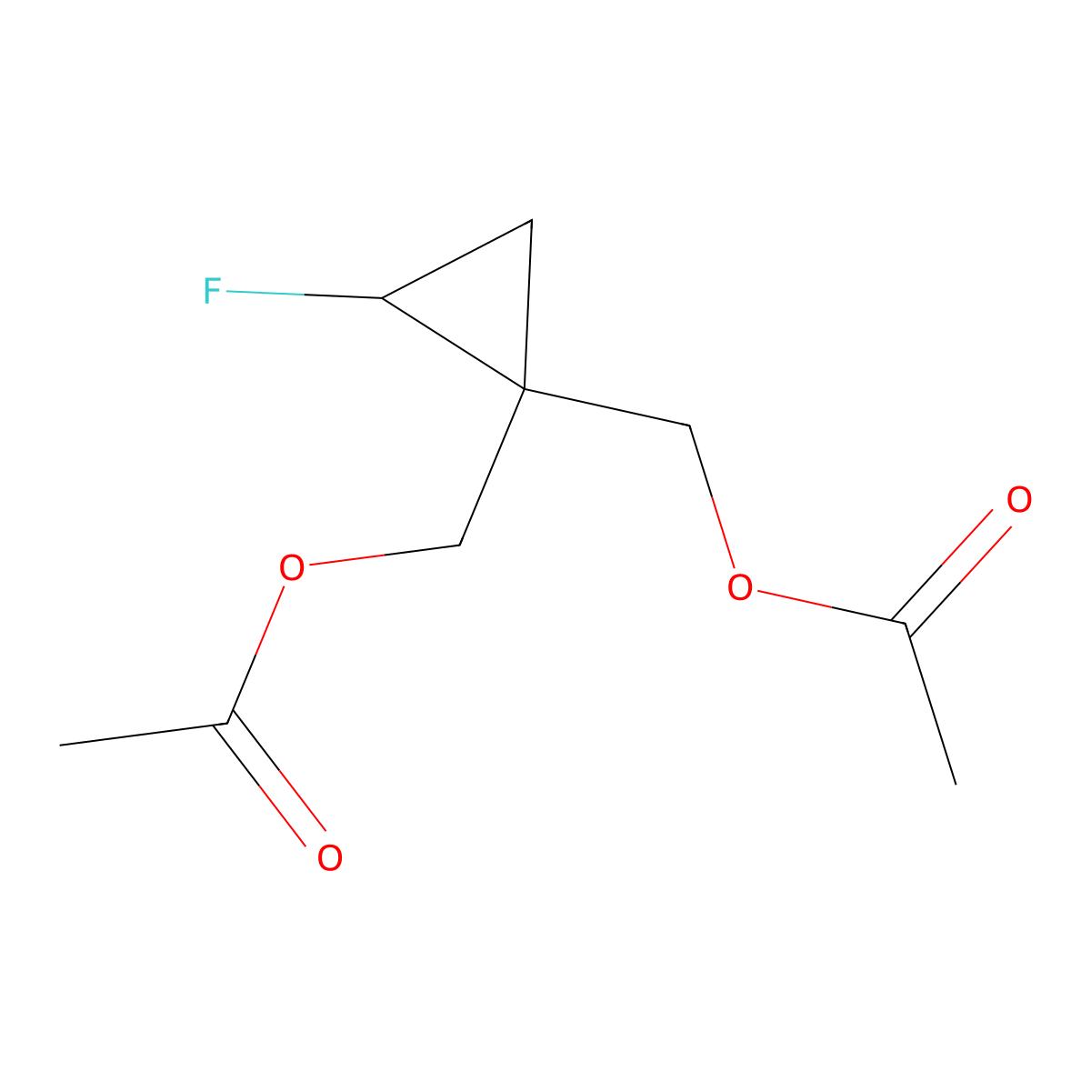 (2-Fluorocyclopropane-1,1-diyl)bis(methylene) diacetate molecular structure, CAS 1624262-20-9