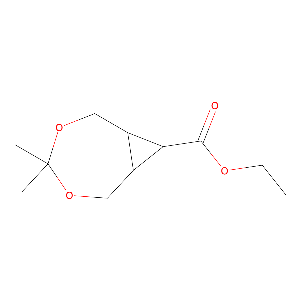 Ethyl 4,4-dimethyl-3,5-dioxabicyclo[5.1.0]octane-8-carboxylate molecular structure, CAS 1624262-21-0