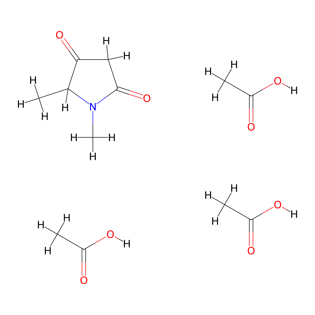 1,5-Dimethylpyrrolidine-2,4-dione triacetate molecular structure, CAS 1624262-33-4