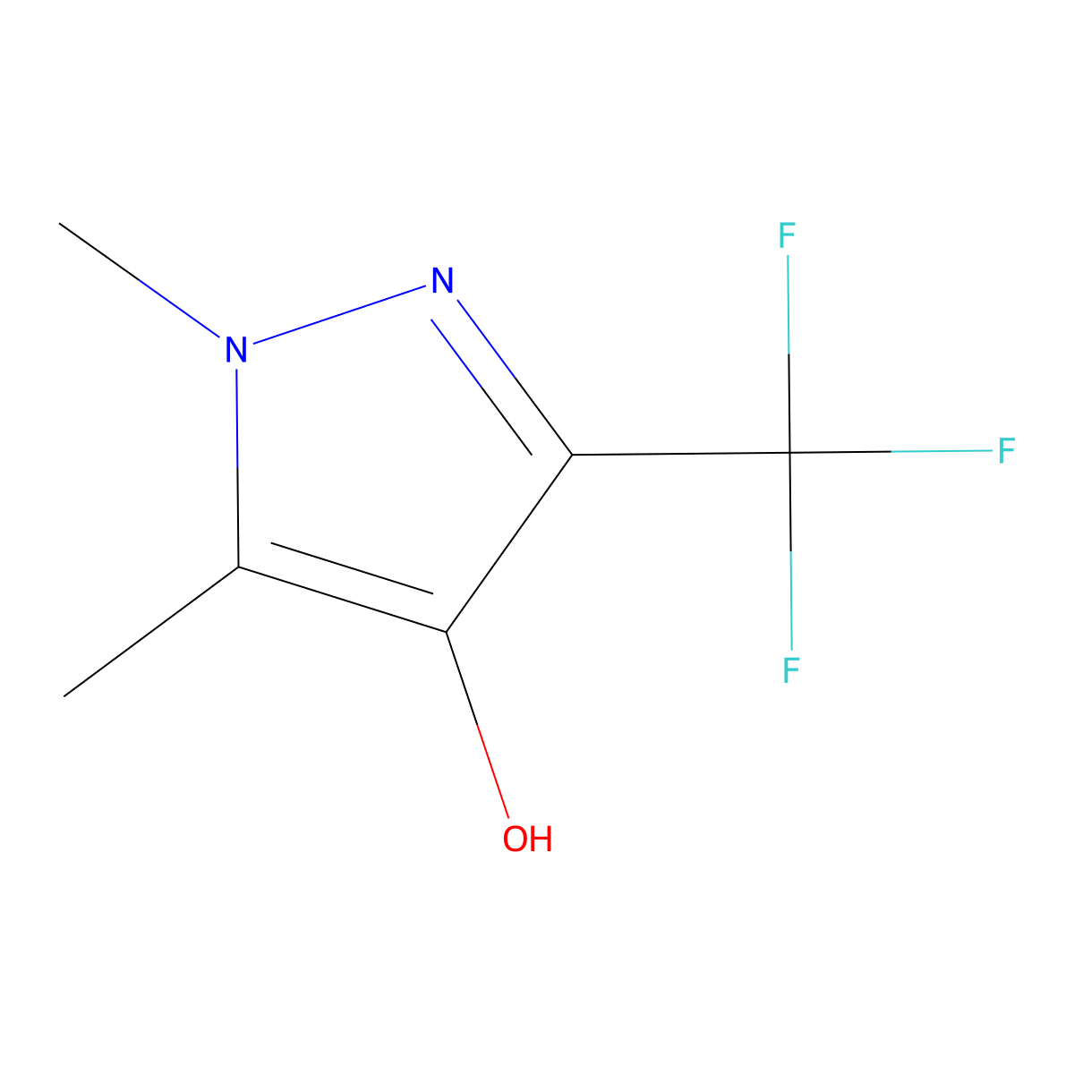1,5-Dimethyl-3-(trifluoromethyl)-1H-pyrazol-4-ol molecular structure, CAS 1624262-42-5