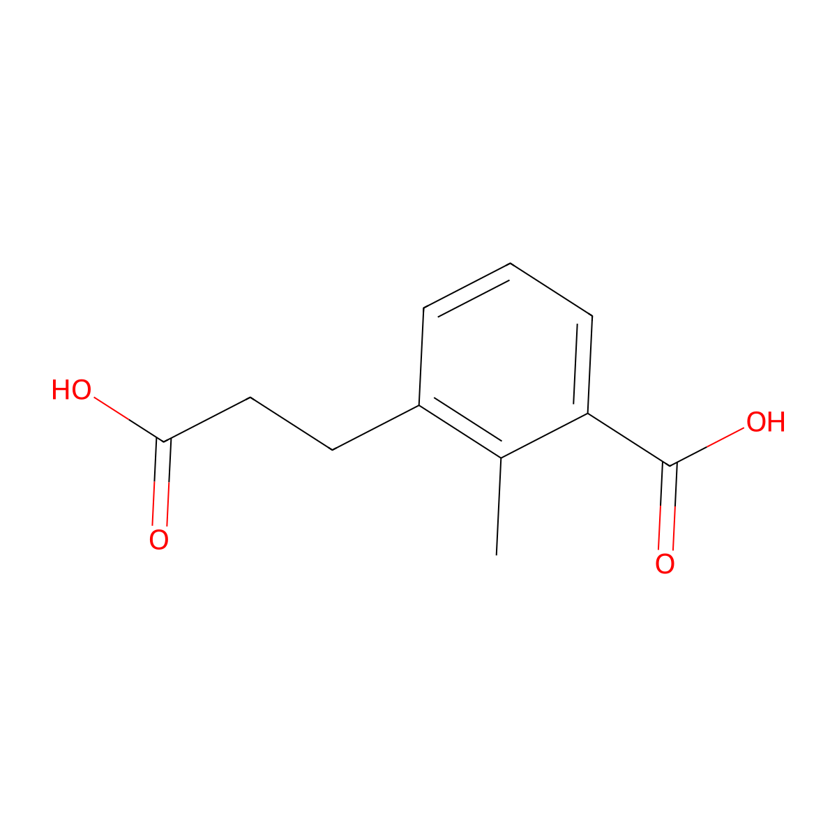 3-(2-Carboxyethyl)-2-methylbenzoic acid molecular structure, CAS 1624262-43-6