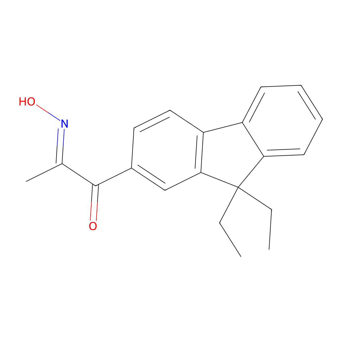 1-(9,9-Diethyl-9H-fluoren-2-yl)-1,2-propanedione 2-oxime molecular structure, CAS 1624294-56-9