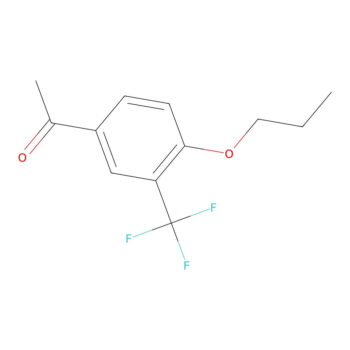 1-(4-Propoxy-3-(trifluoromethyl)phenyl)ethanone molecular structure, CAS 1624301-66-1