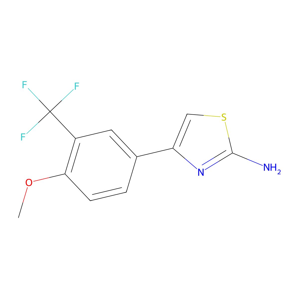 4-[4-Methoxy-3-(trifluoromethyl)phenyl]-1,3-thiazol-2-amine molecular structure, CAS 1624301-68-3
