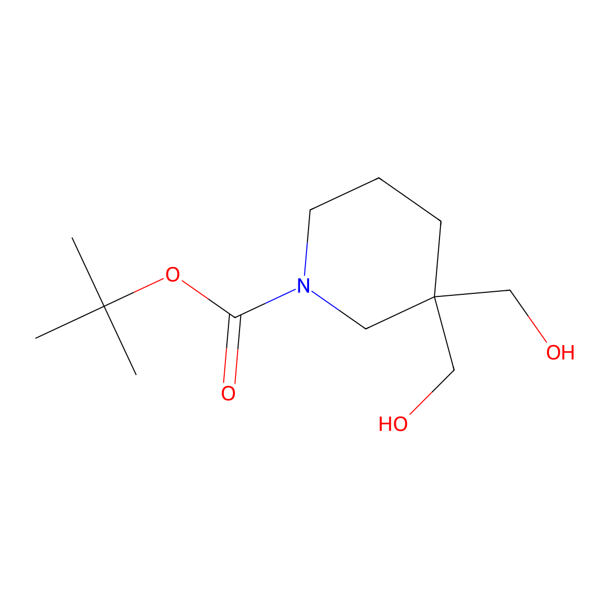 Tert-butyl 3,3-bis(hydroxymethyl)piperidine-1-carboxylate molecular structure, CAS 1624301-71-8