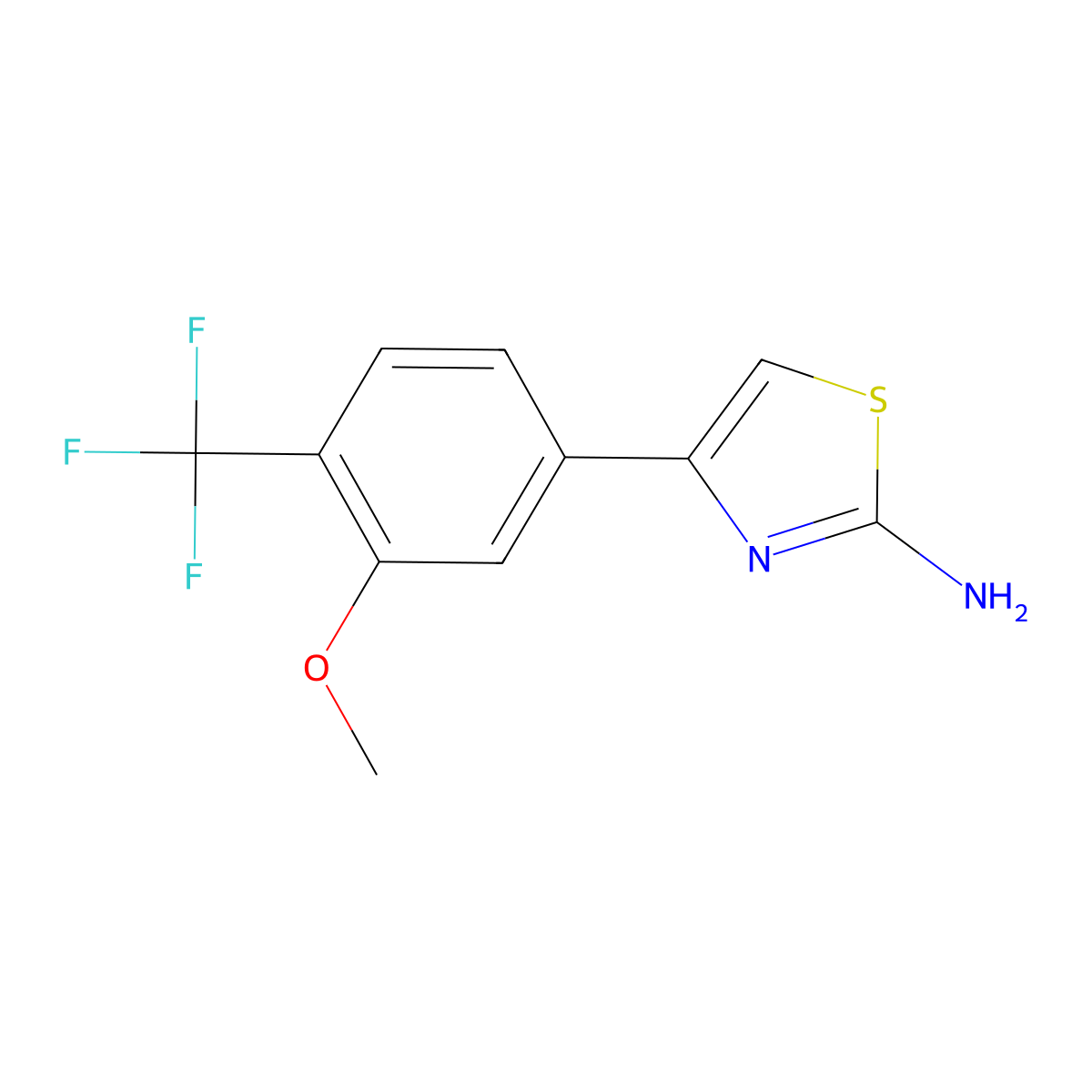 4-[3-Methoxy-4-(trifluoromethyl)phenyl]-1,3-thiazol-2-amine molecular structure, CAS 1624301-90-1