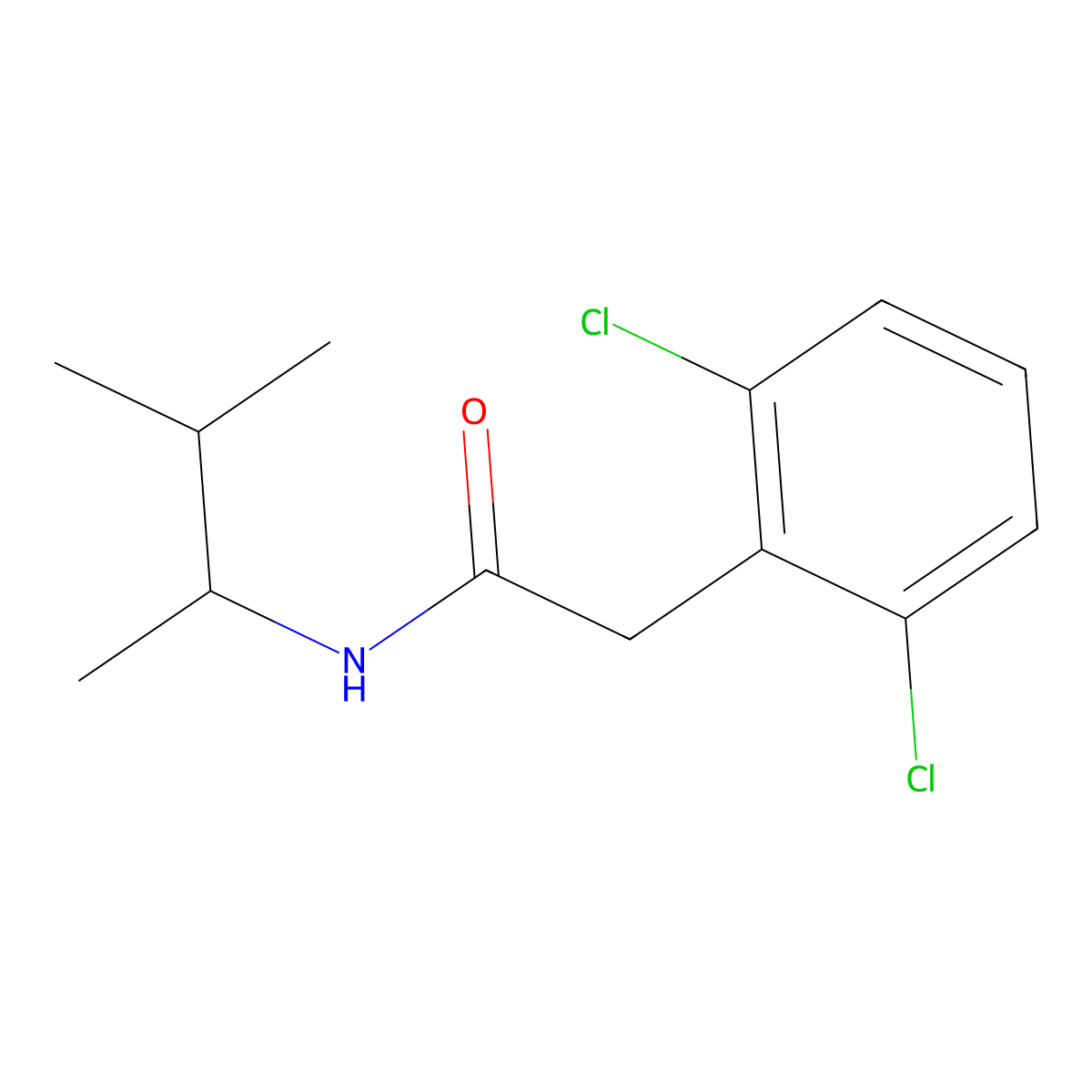2,6-Dichloro-N-(1,2-dimethylpropyl)benzeneacetamide molecular structure, CAS 1624392-53-5