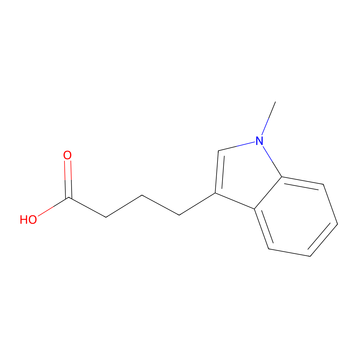 4-(1-methyl-1H-indol-3-yl)butanoic acid molecular structure, CAS 16244-09-0