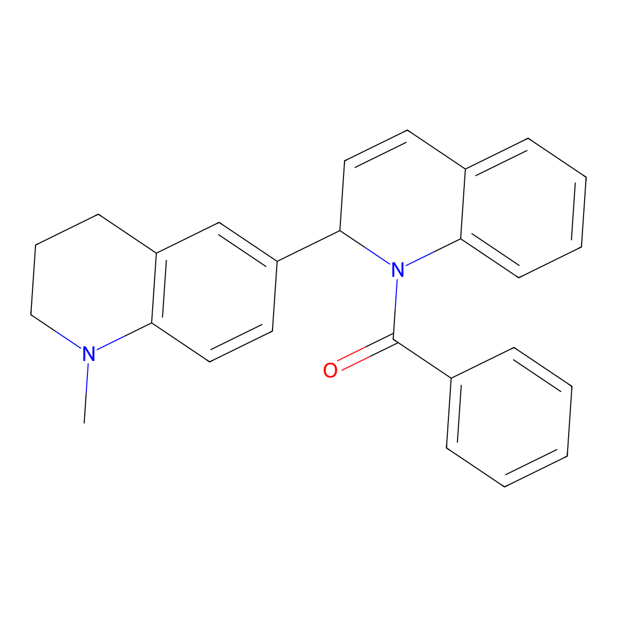 [2-(1-methyl-3,4-dihydro-2H-quinolin-6-yl)-2H-quinolin-1-yl]-phenylmethanone molecular structure, CAS 16244-74-9