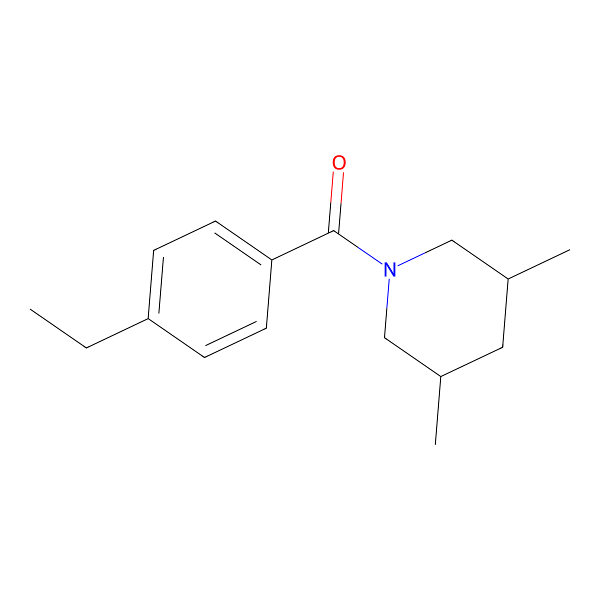 (3,5-Dimethyl-1-piperidinyl)(4-ethylphenyl)methanone molecular structure, CAS 1624400-70-9