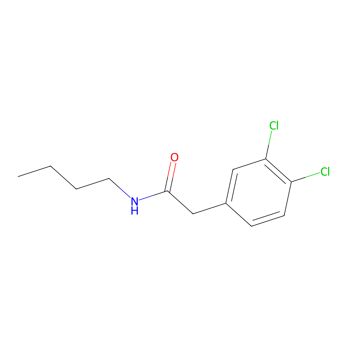 N-Butyl-3,4-dichlorobenzeneacetamide molecular structure, CAS 1624401-19-9