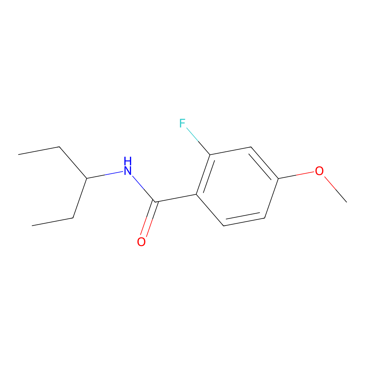 N-(1-Ethylpropyl)-2-fluoro-4-methoxybenzamide molecular structure, CAS 1624409-23-9